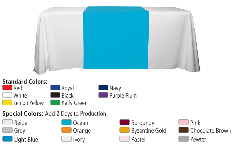 60" L Table Runners - (Blanks) / Accommodates 3’ Table and Larger